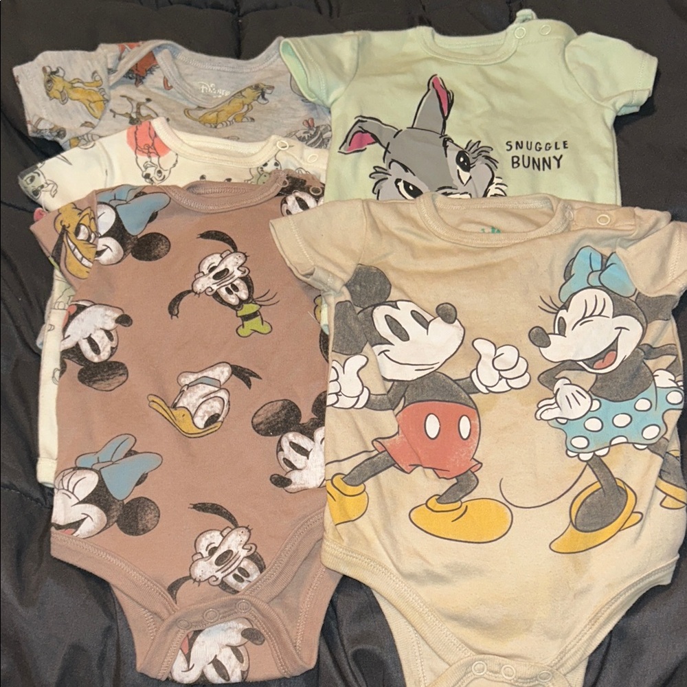 Disney Baby Bodysuit Set - Brown, Cream, Green